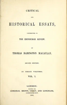 Critical and Historical Essays